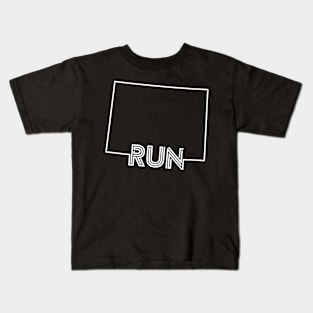 State Of Colorado Outline With Run Text Abn450B Kids T-Shirt